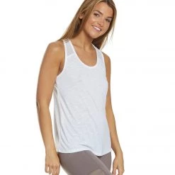 Balance Collection Raven Singlet Yoga Tank Top White CLOTHING