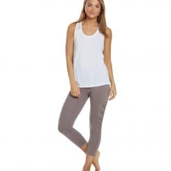 Balance Collection Raven Singlet Yoga Tank Top White CLOTHING