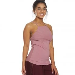 CLOTHING Hard Tail Mitered Low V-Back Yoga Support Tank Dusty Rose