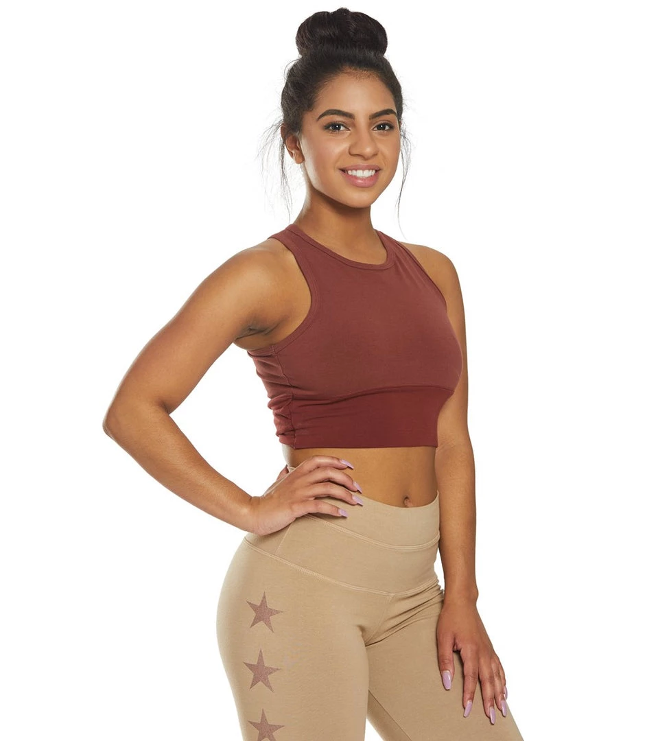 CLOTHING Hard Tail Wrap Back Yoga Crop Top Mahogany 4 CLOTHING Hard Tail Wrap Back Yoga Crop Top Mahogany