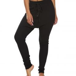 Hard Tail Thermal Harem Pants Black CLOTHING