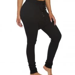 Hard Tail Thermal Harem Pants Black CLOTHING