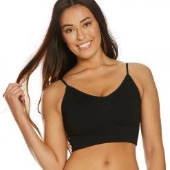 Spiritual Gangster Ribbed Row Crop Tank Black