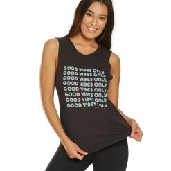 Spiritual Gangster Good Vibes Muscle Tank Vintage Black