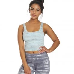 NUX Be Free Mineral Wash Seamless Yoga Crop Top Sky High Wash
