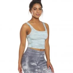 NUX Be Free Mineral Wash Seamless Yoga Crop Top Sky High Wash