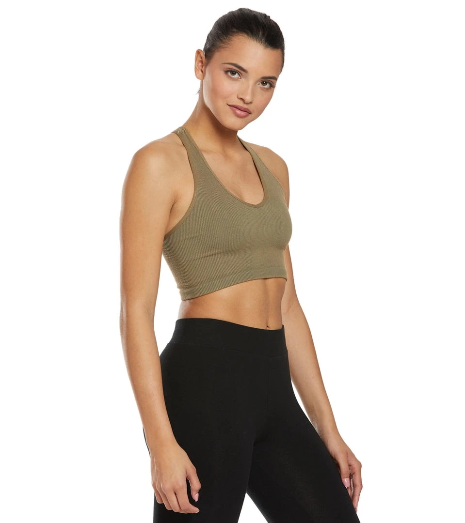 Free People Free Throw Yoga Crop Army 4 Free People Free Throw Yoga Crop Army