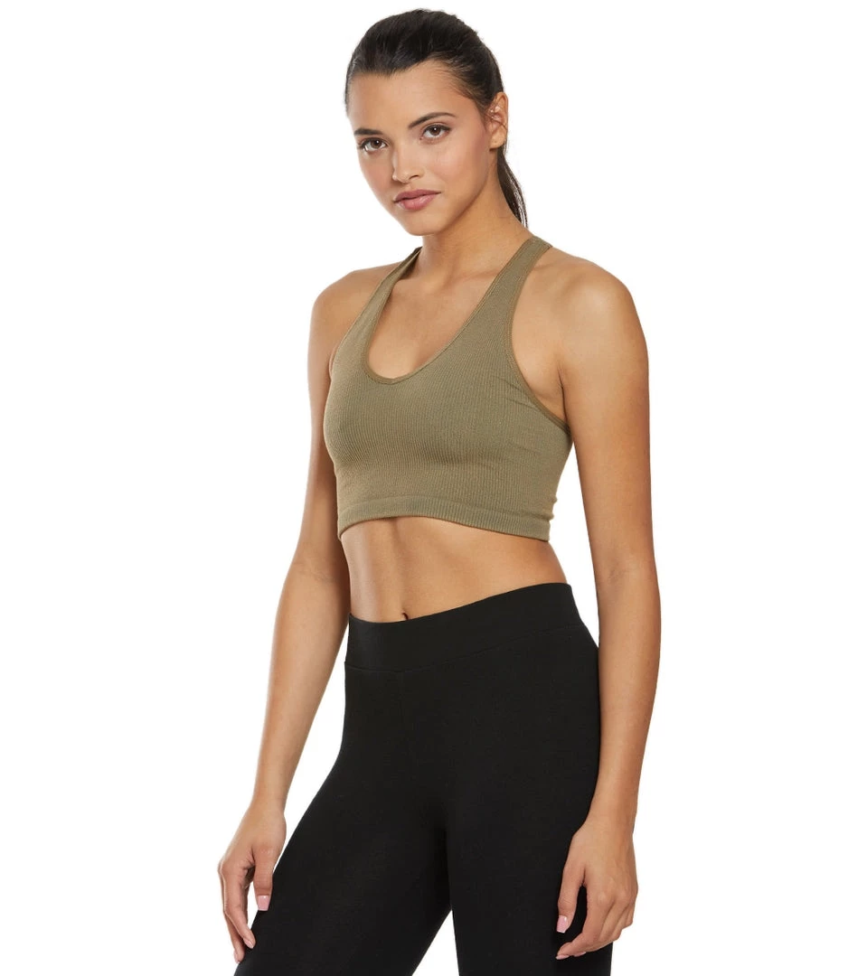 Free People Free Throw Yoga Crop Army 7 Free People Free Throw Yoga Crop Army