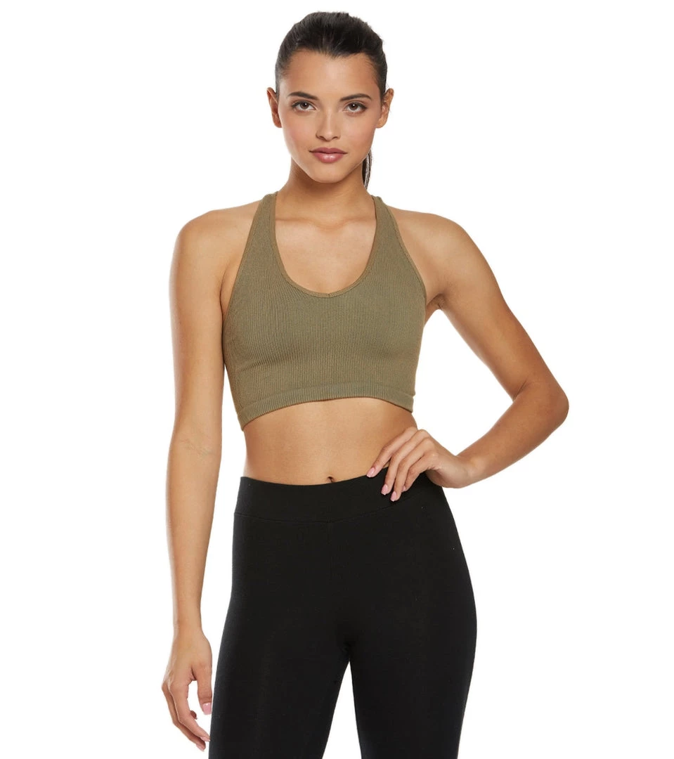 Free People Free Throw Yoga Crop Army 9 Free People Free Throw Yoga Crop Army
