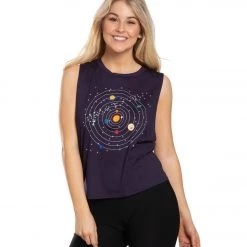 CLOTHING Everyday Yoga Planetarium Workout Muscle Tank Navy