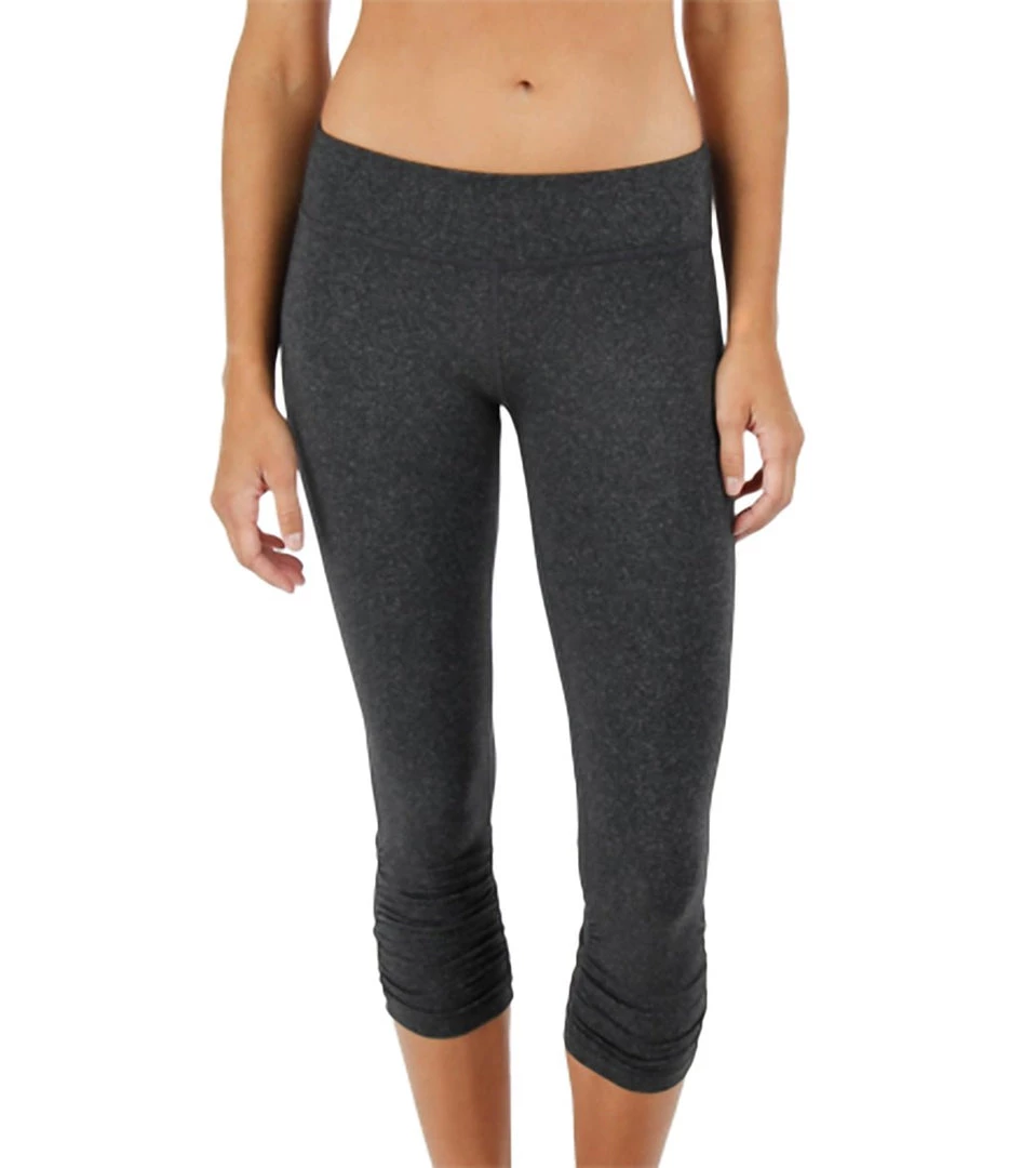 Beyond Yoga Women's Heather Gray Gathered Legging CLOTHING 3 Beyond Yoga Women's Heather Gray Gathered Legging CLOTHING