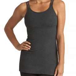 CLOTHING Beyond Yoga Women's Heather Gray Long Double Strap Cami Heather Gray