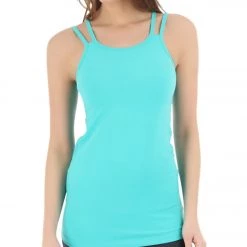 Beyond Yoga Women's Long Double Strap Cami Electric Teal CLOTHING