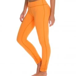 Beyond Yoga Women's Essential Gathered Yoga Leggings Bright Papaya CLOTHING 8 Beyond Yoga Women's Essential Gathered Yoga Leggings Bright Papaya CLOTHING