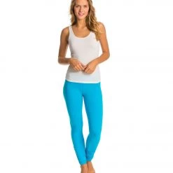 Beyond Yoga Women's Essential Gathered Yoga Leggings Turqouise Tide CLOTHING