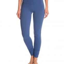 Beyond Yoga Women's Essential Gathered Yoga Leggings Faded Denim CLOTHING