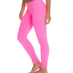 Beyond Yoga Women's Essential Gathered Yoga Leggings Shocking Pink