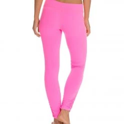 Beyond Yoga Women's Essential Gathered Yoga Leggings Shocking Pink 10 Beyond Yoga Women's Essential Gathered Yoga Leggings Shocking Pink