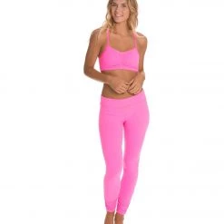 Beyond Yoga Women's Essential Gathered Yoga Leggings Shocking Pink 11 Beyond Yoga Women's Essential Gathered Yoga Leggings Shocking Pink