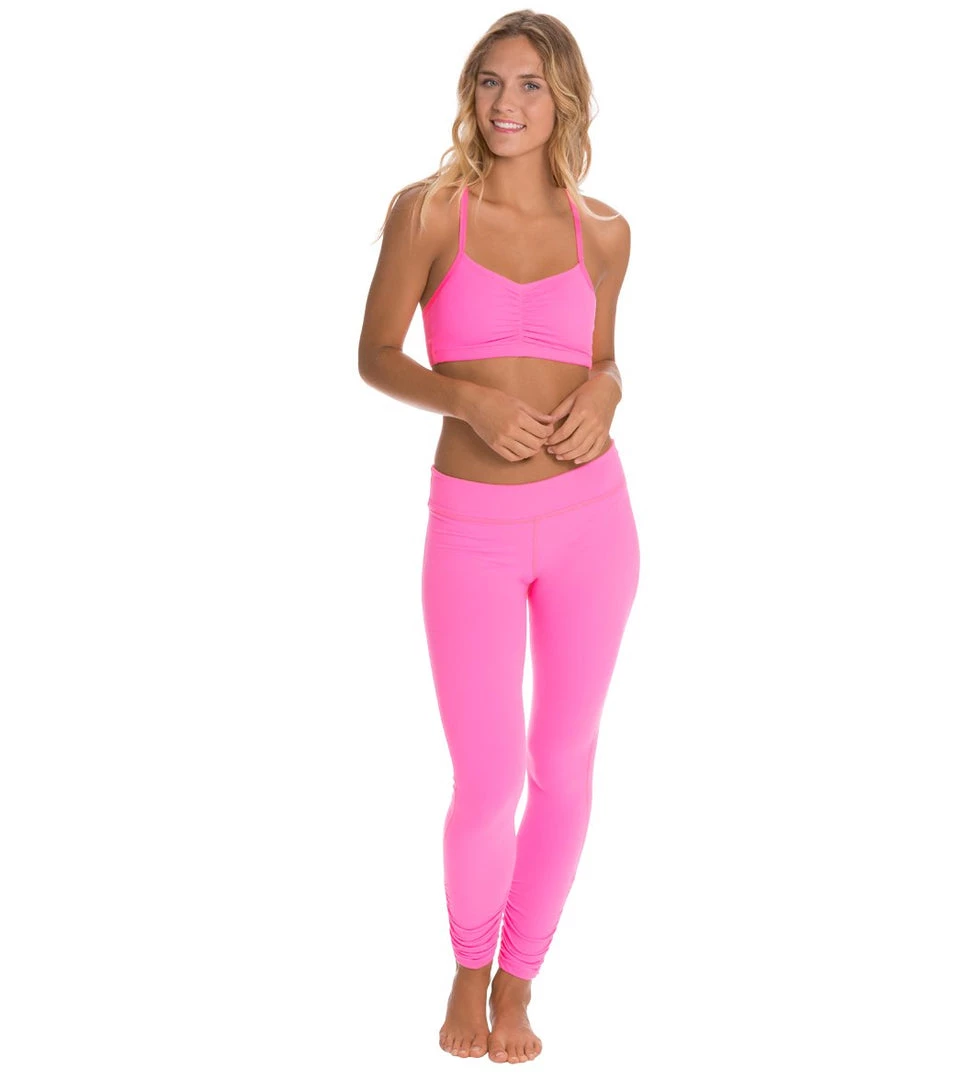Beyond Yoga Women's Essential Gathered Yoga Leggings Shocking Pink 6 Beyond Yoga Women's Essential Gathered Yoga Leggings Shocking Pink