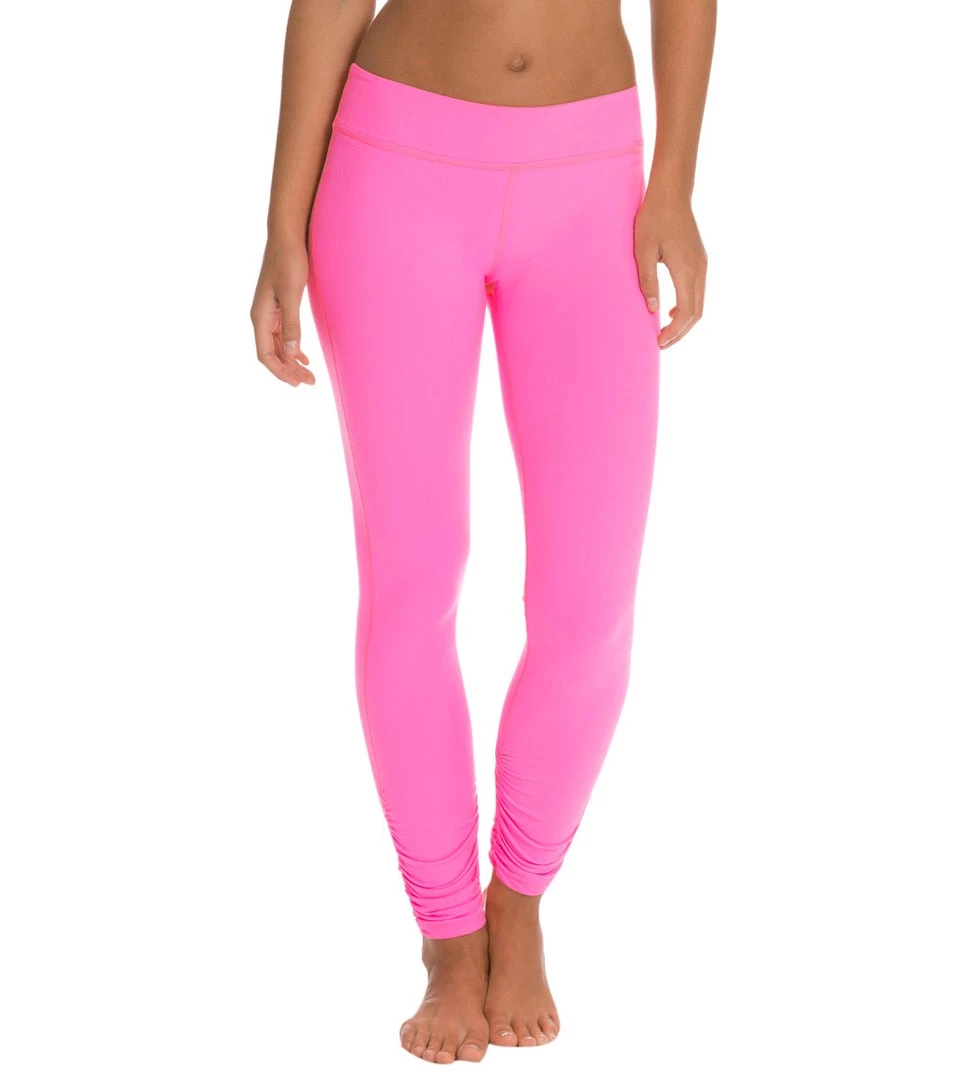 Beyond Yoga Women's Essential Gathered Yoga Leggings Shocking Pink 8 Beyond Yoga Women's Essential Gathered Yoga Leggings Shocking Pink