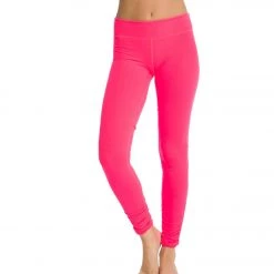 Beyond Yoga Women's Essential Gathered Yoga Leggings Neon Berry CLOTHING