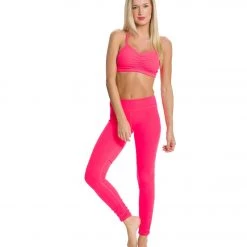 Beyond Yoga Women's Essential Gathered Yoga Leggings Neon Berry CLOTHING 11 Beyond Yoga Women's Essential Gathered Yoga Leggings Neon Berry CLOTHING
