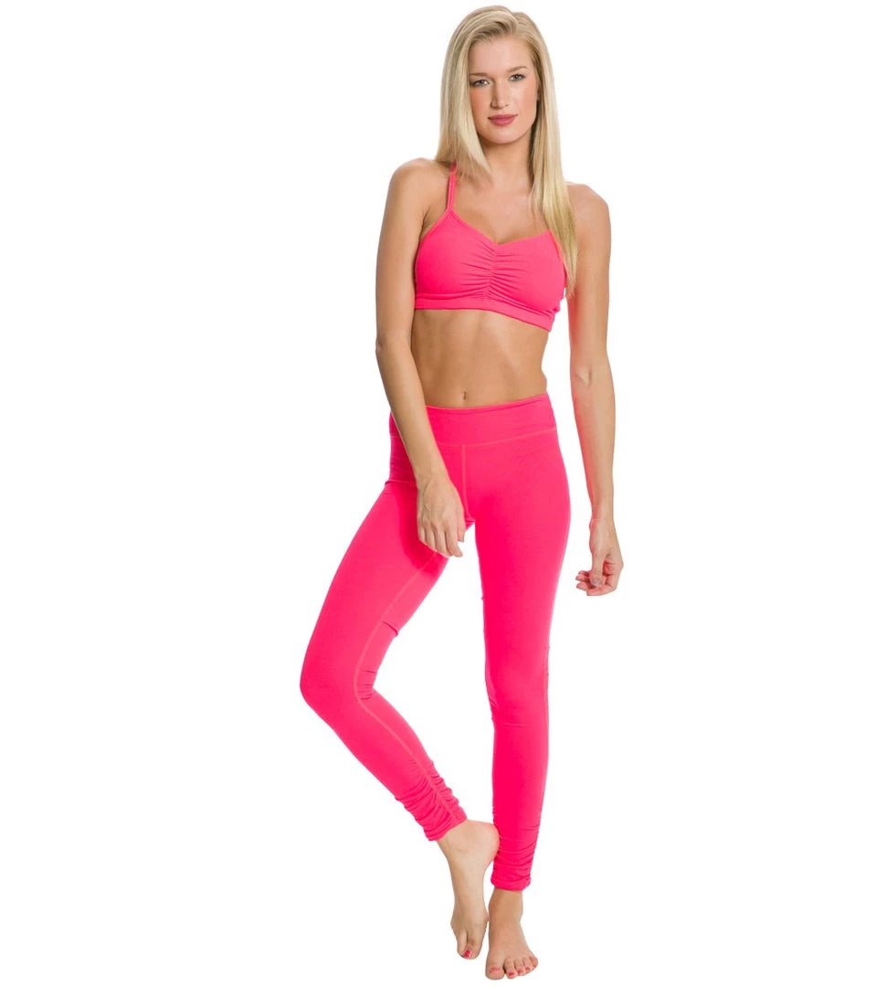 Beyond Yoga Women's Essential Gathered Yoga Leggings Neon Berry CLOTHING 6 Beyond Yoga Women's Essential Gathered Yoga Leggings Neon Berry CLOTHING