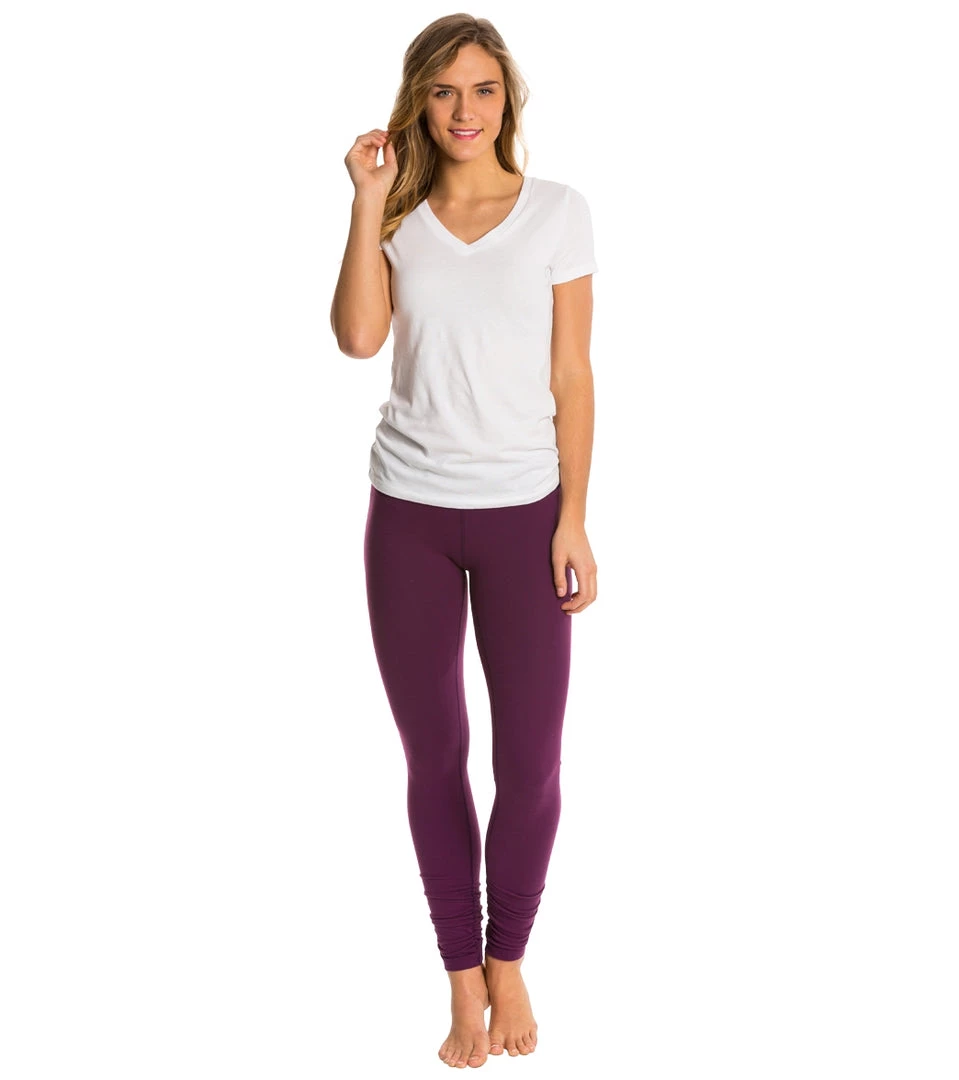 Beyond Yoga Women's Essential Gathered Yoga Leggings Imperial Violet 6 Beyond Yoga Women's Essential Gathered Yoga Leggings Imperial Violet