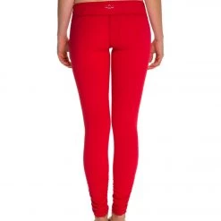Beyond Yoga Women's Essential Gathered Yoga Leggings Crimson Red CLOTHING 9 Beyond Yoga Women's Essential Gathered Yoga Leggings Crimson Red CLOTHING