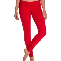 Beyond Yoga Women's Essential Gathered Yoga Leggings Crimson Red CLOTHING 11 Beyond Yoga Women's Essential Gathered Yoga Leggings Crimson Red CLOTHING