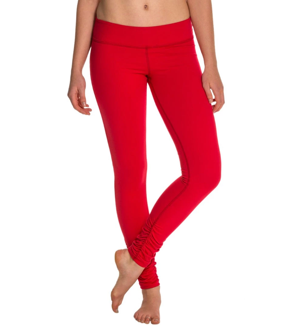 Beyond Yoga Women's Essential Gathered Yoga Leggings Crimson Red CLOTHING 7 Beyond Yoga Women's Essential Gathered Yoga Leggings Crimson Red CLOTHING