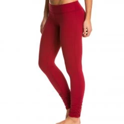 Beyond Yoga Women's Essential Gathered Yoga Leggings Garnet Red
