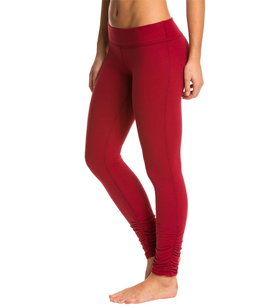 Beyond Yoga Women's Essential Gathered Yoga Leggings Garnet Red 4 Beyond Yoga Women's Essential Gathered Yoga Leggings Garnet Red