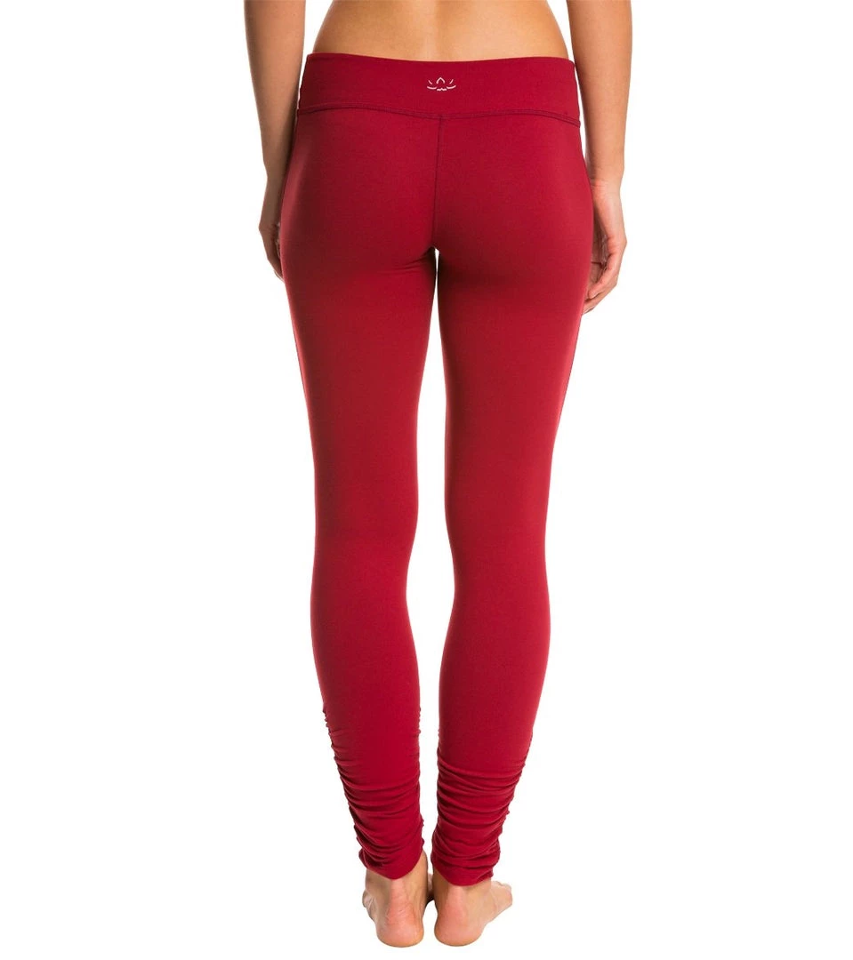 Beyond Yoga Women's Essential Gathered Yoga Leggings Garnet Red 5 Beyond Yoga Women's Essential Gathered Yoga Leggings Garnet Red