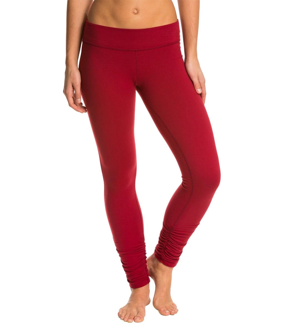 Beyond Yoga Women's Essential Gathered Yoga Leggings Garnet Red 8 Beyond Yoga Women's Essential Gathered Yoga Leggings Garnet Red