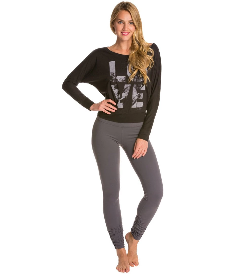 Beyond Yoga Women's Essential Gathered Yoga Leggings Steel 6 Beyond Yoga Women's Essential Gathered Yoga Leggings Steel