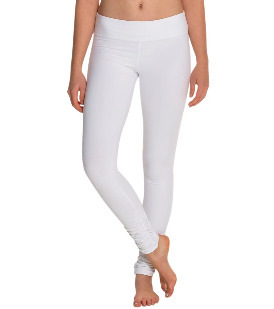 CLOTHING Beyond Yoga Women's Essential Gathered Yoga Leggings White 3 CLOTHING Beyond Yoga Women's Essential Gathered Yoga Leggings White