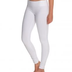 CLOTHING Beyond Yoga Women's Essential Gathered Yoga Leggings White 8 CLOTHING Beyond Yoga Women's Essential Gathered Yoga Leggings White