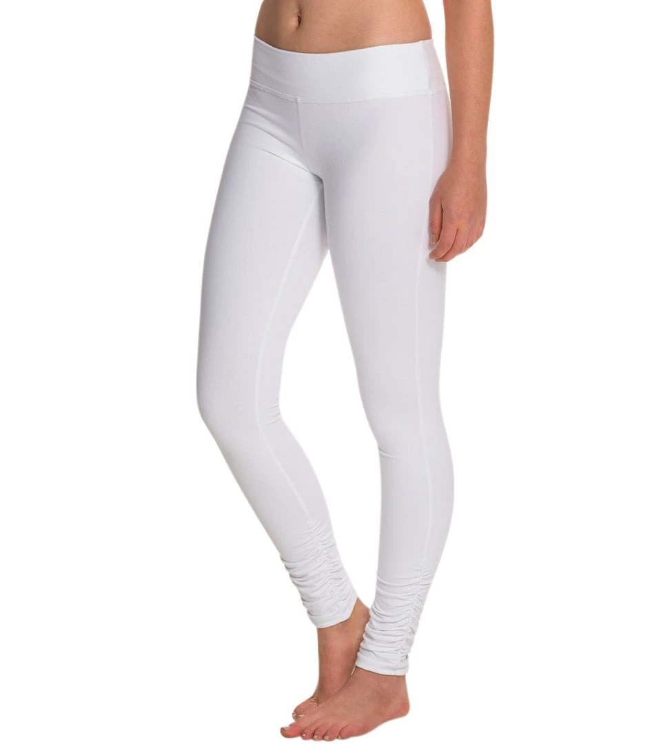 CLOTHING Beyond Yoga Women's Essential Gathered Yoga Leggings White 4 CLOTHING Beyond Yoga Women's Essential Gathered Yoga Leggings White