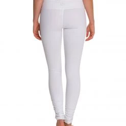 CLOTHING Beyond Yoga Women's Essential Gathered Yoga Leggings White 9 CLOTHING Beyond Yoga Women's Essential Gathered Yoga Leggings White
