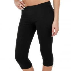 Beyond Yoga Women's Eco Fold Over Capri Black CLOTHING 10 Beyond Yoga Women's Eco Fold Over Capri Black CLOTHING