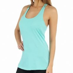 Beyond Yoga Women's Twist Racerback Tank Aqua Bay CLOTHING 9 Beyond Yoga Women's Twist Racerback Tank Aqua Bay CLOTHING