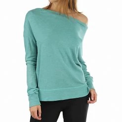 CLOTHING Beyond Yoga Women's Shifted Pullover Heathered Aqua Bay
