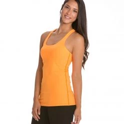 CLOTHING Beyond Yoga Long Racerback Cami Bright Papaya