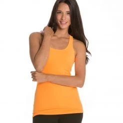 CLOTHING Beyond Yoga Long Racerback Cami Bright Papaya