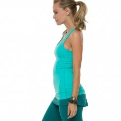 Beyond Yoga Long Racerback Cami Electric Teal CLOTHING