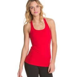 CLOTHING Beyond Yoga Long Racerback Cami Crimson Red