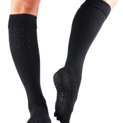 Toesox Knee High Scrunch Full-Toe Yoga Grip Socks Nightlife CLOTHING