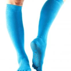 Toesox Knee High Scrunch Full-Toe Yoga Grip Socks Skydiver CLOTHING